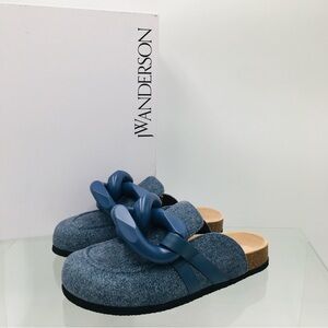 JW Anderson Chain Mules Slip on Loafer Medium Blue Women’s Size 7 M